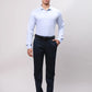 Park Avenue Men Blue Slim Fit Self Design Cotton Full Sleeve Cut Away Shirt