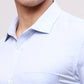 Park Avenue Men Blue Slim Fit Self Design Cotton Full Sleeve Cut Away Shirt