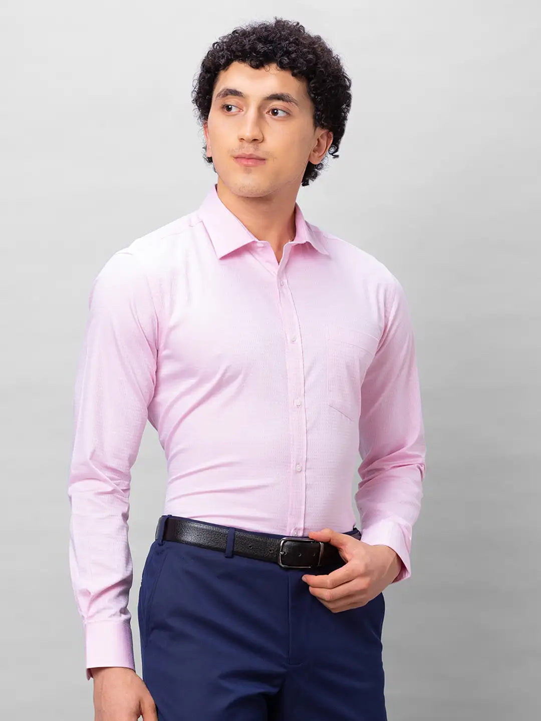 Park Avenue Men Blue Structure Slim Fit Cotton Shirts