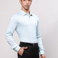 Park Avenue Men Blue Slim Fit Checkered Cotton Full Sleeve Cut Away Shirt