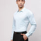Park Avenue Men Blue Slim Fit Checkered Cotton Full Sleeve Cut Away Shirt