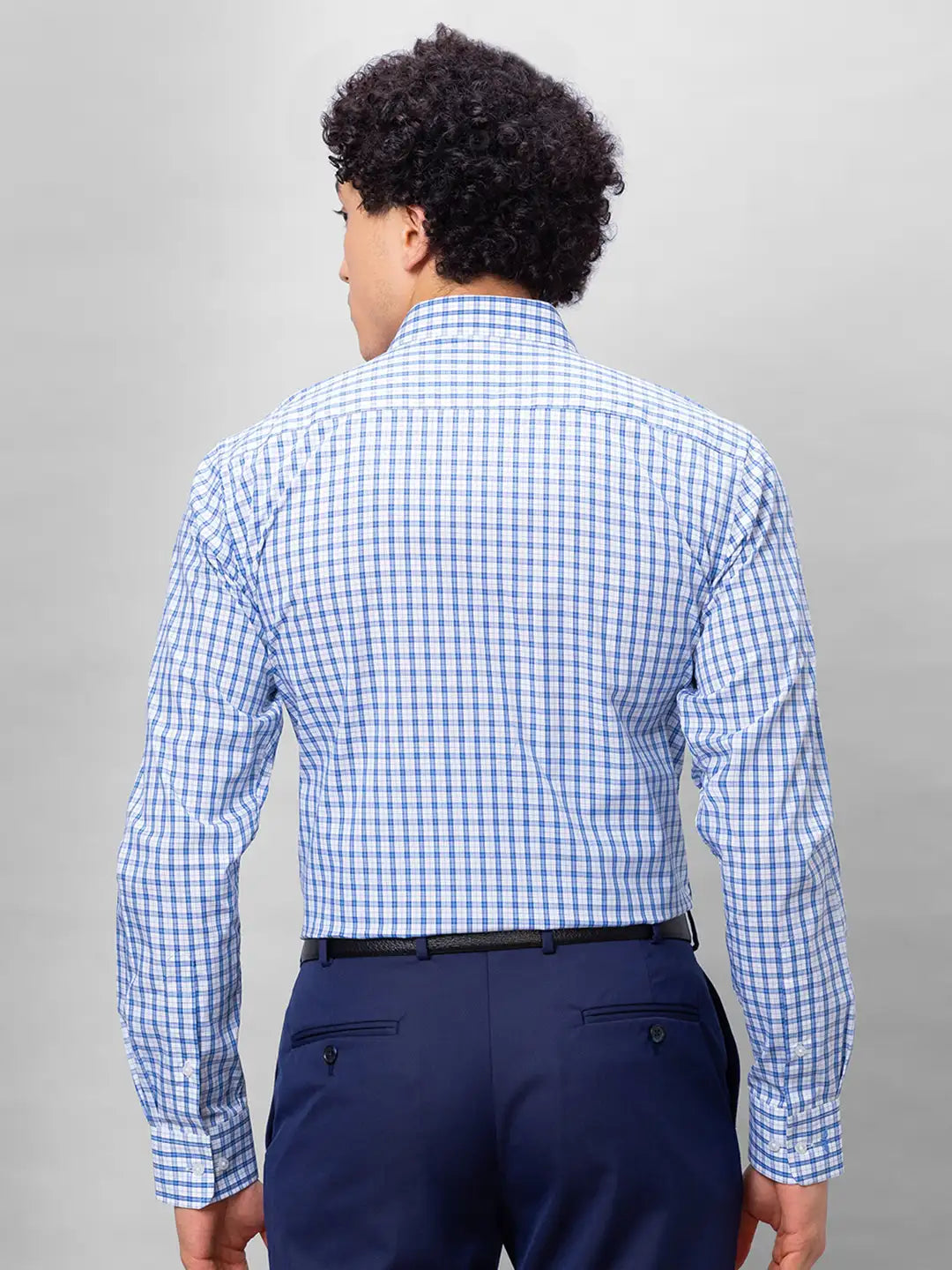 Park Avenue Men Blue Structure Slim Fit Cotton Shirts