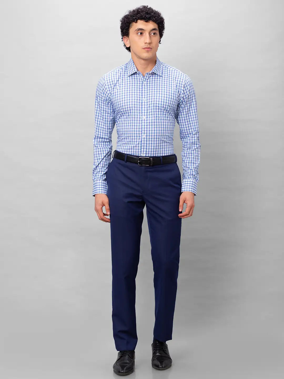 Park Avenue Men Blue Structure Slim Fit Cotton Shirts