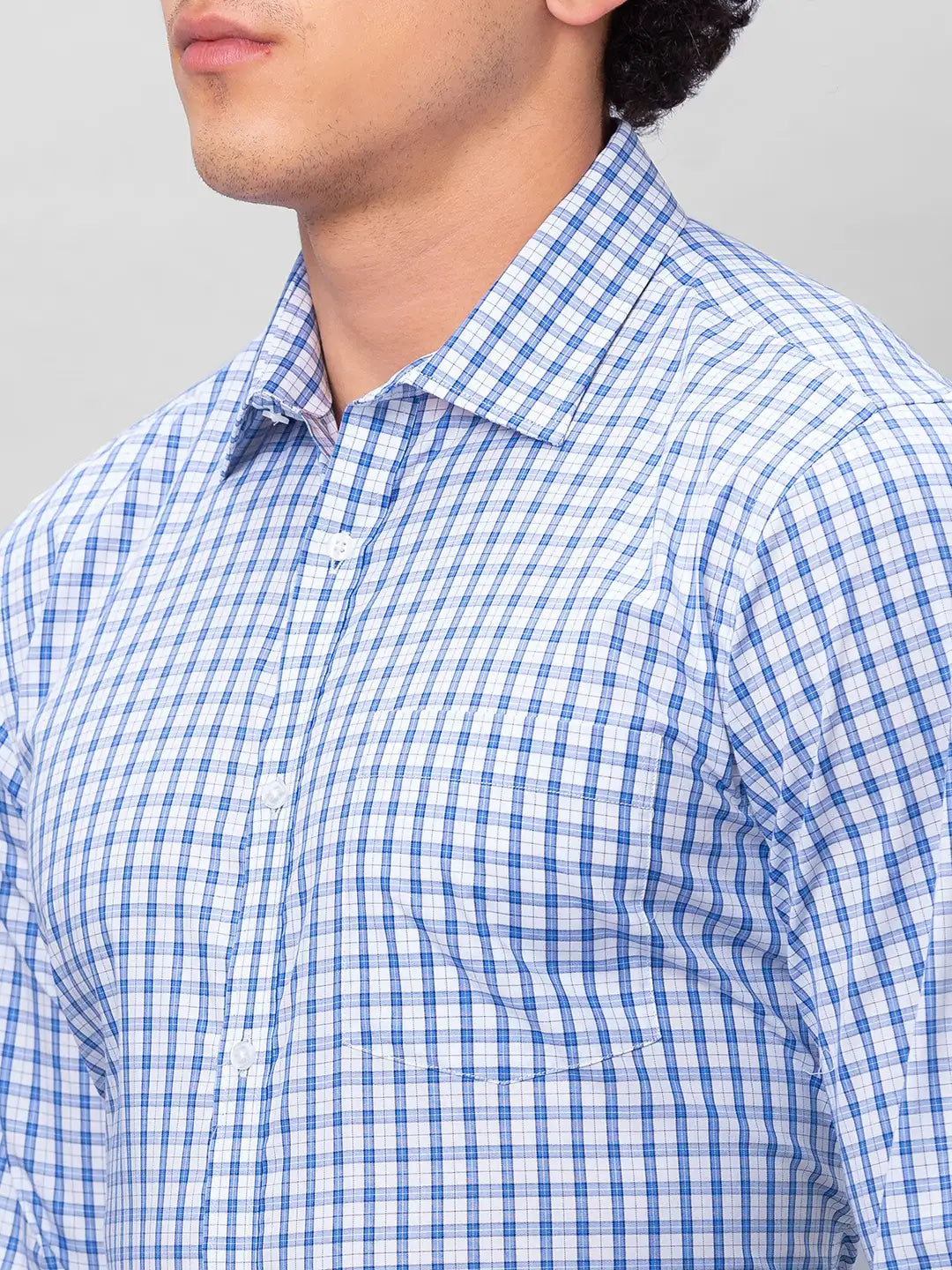 Park Avenue Men Blue Structure Slim Fit Cotton Shirts
