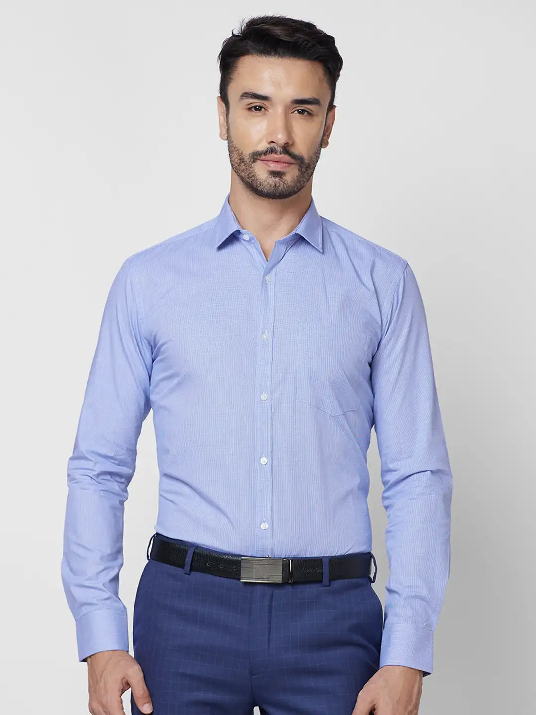 Park Avenue Men Green Checks Slim Fit Cotton Shirt