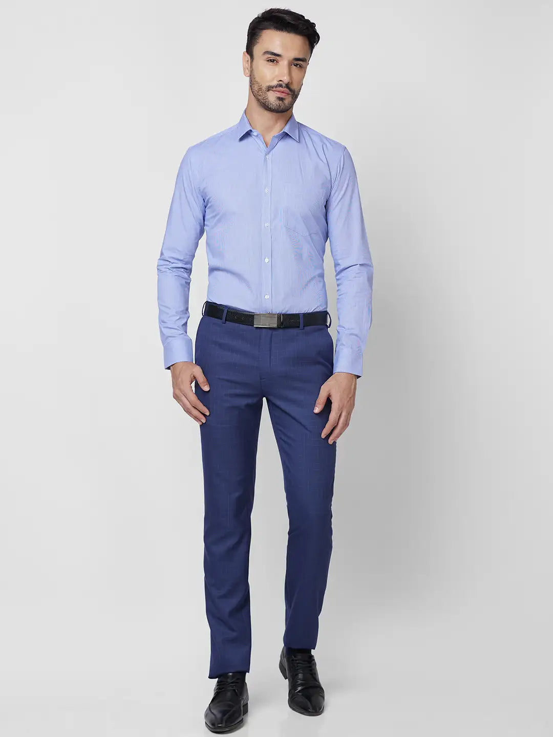 Park Avenue Men Green Checks Slim Fit Cotton Shirt