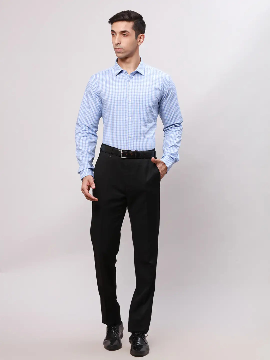 Park Avenue Men Orange Slim Fit Checks Cotton Shirts