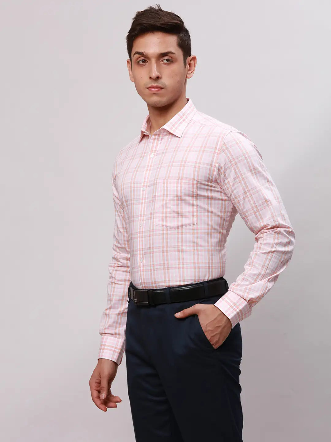Park Avenue Men Blue Slim Fit Checks Cotton Shirts