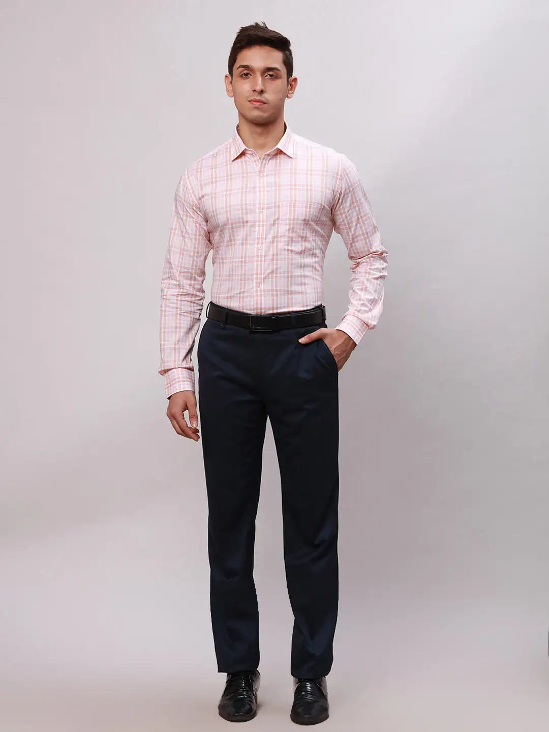 Park Avenue Men Blue Slim Fit Checks Cotton Shirts