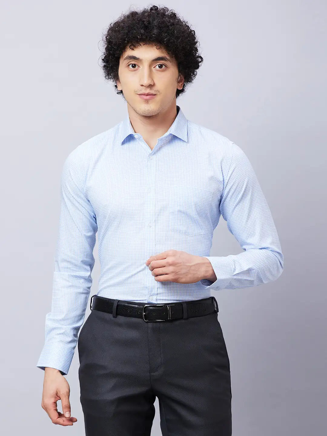 Park Avenue Men Red Checks Slim Fit Cotton Shirts
