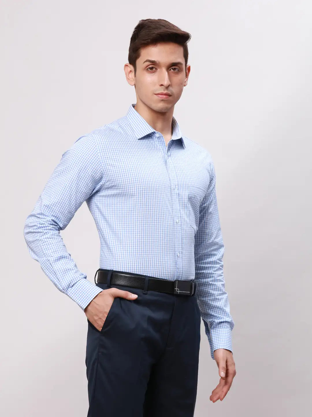 Park Avenue Men Red Slim Fit Checks Cotton Shirts