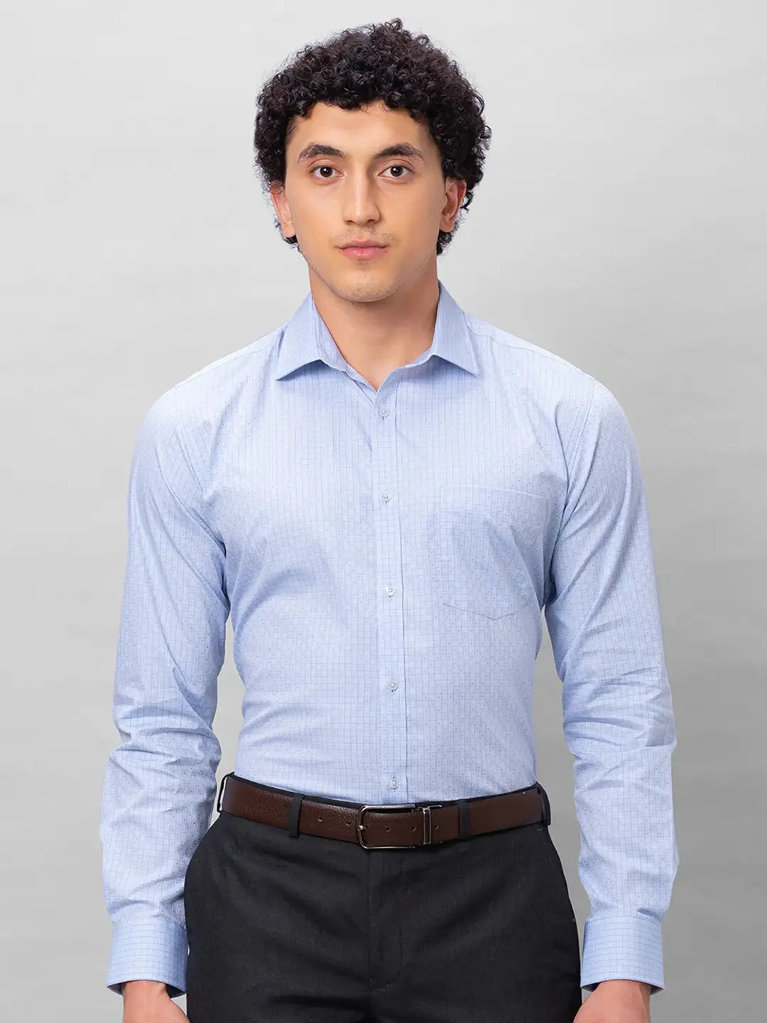 Park Avenue Men Blue Structure Slim Fit Cotton Shirts