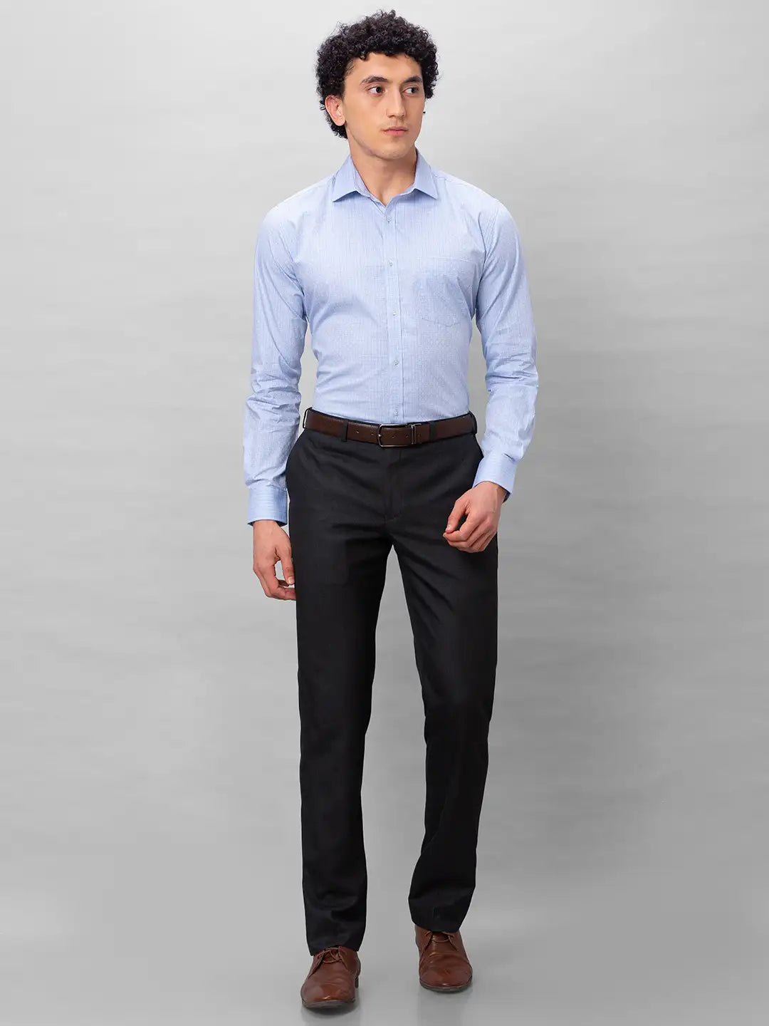 Park Avenue Men Blue Structure Slim Fit Cotton Shirts