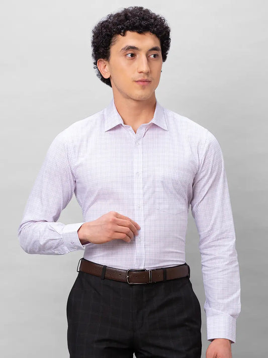 Park Avenue Men Blue Checks Slim Fit Cotton Shirt
