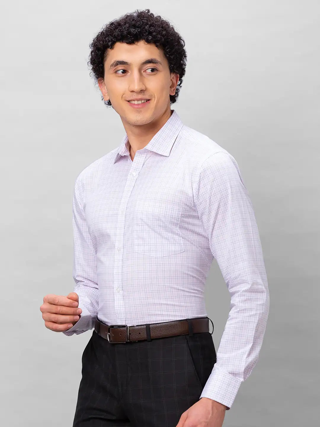 Park Avenue Men Blue Checks Slim Fit Cotton Shirt