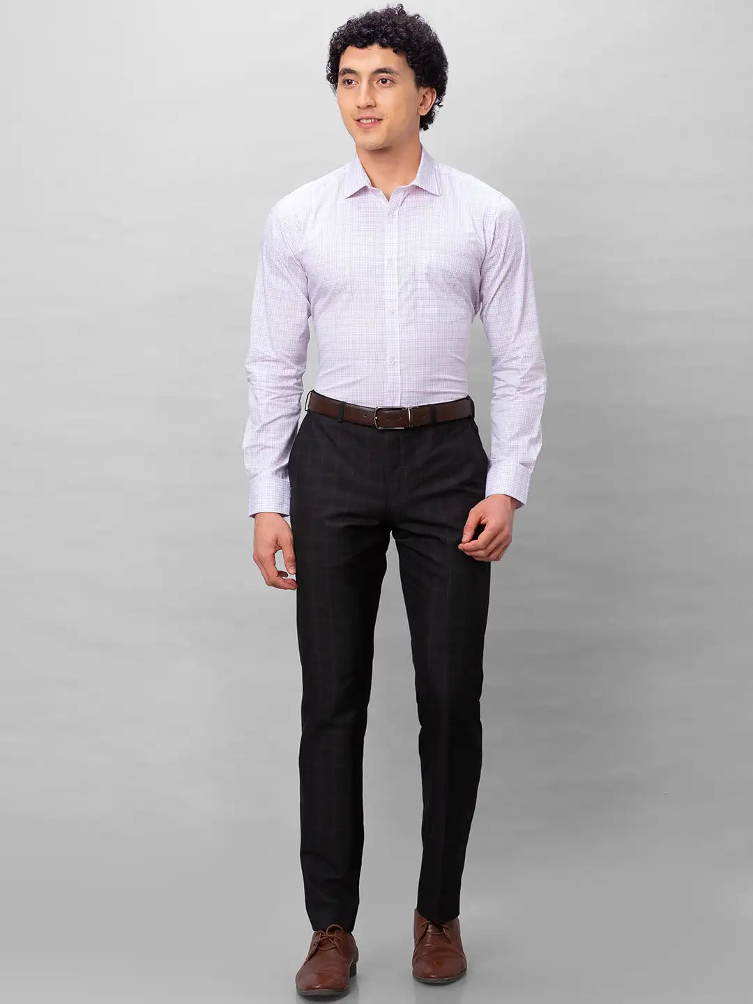 Park Avenue Men Blue Checks Slim Fit Cotton Shirt