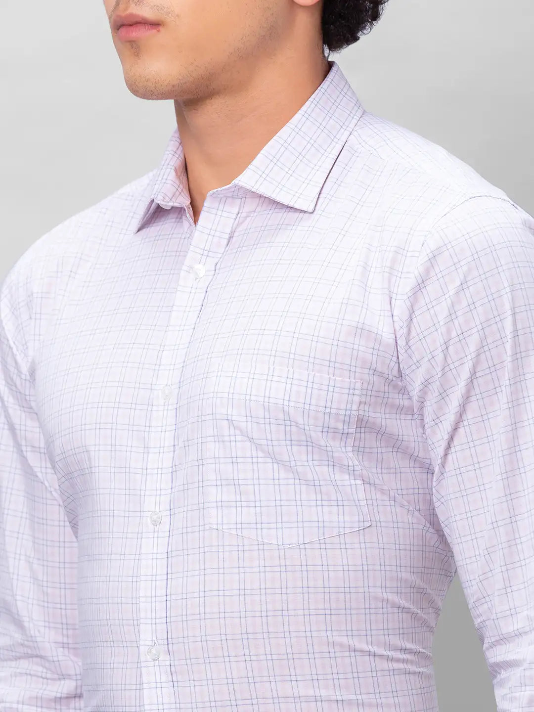 Park Avenue Men Blue Checks Slim Fit Cotton Shirt