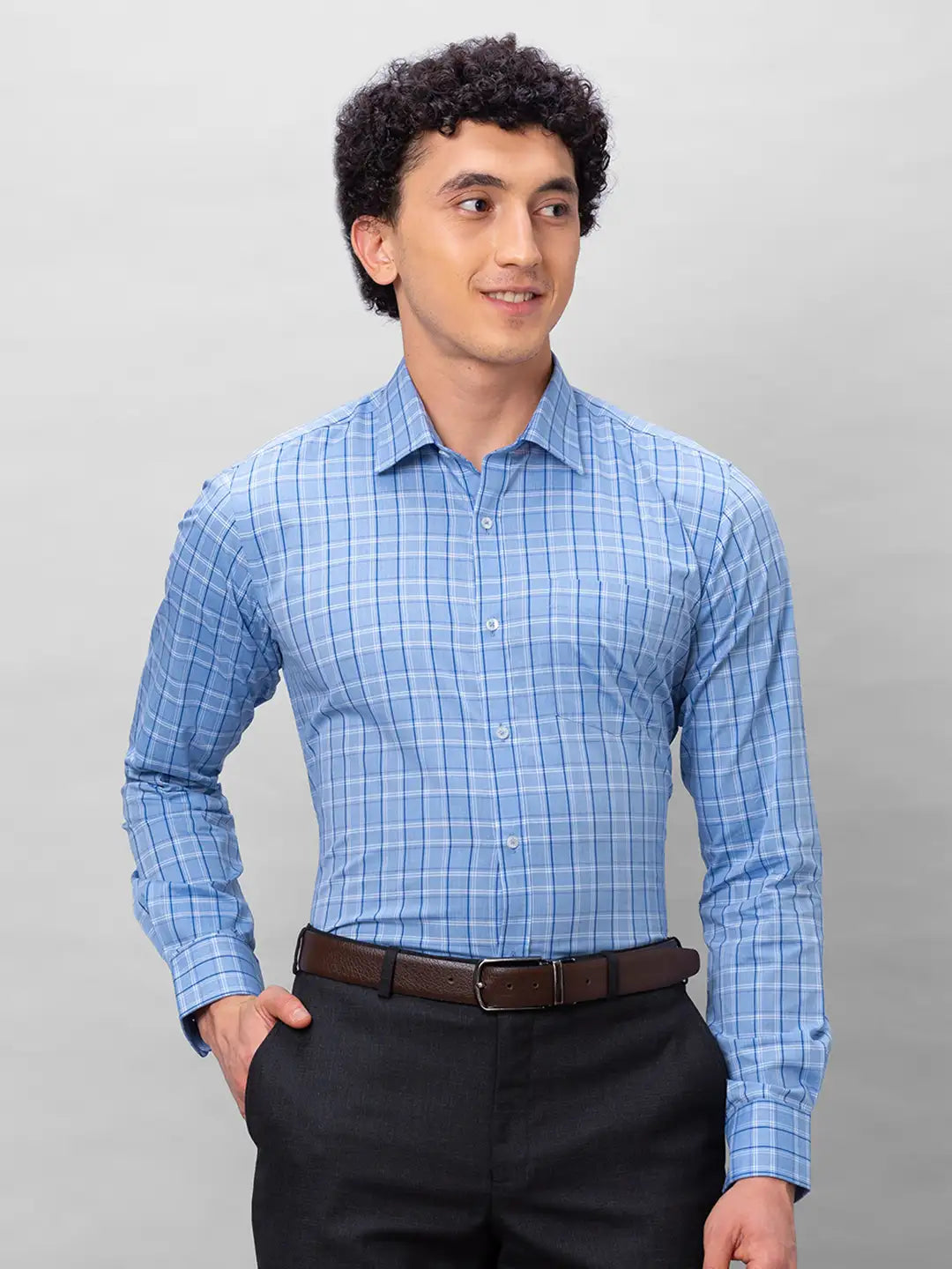 Park Avenue Men Violet Structure Slim Fit Cotton Shirt