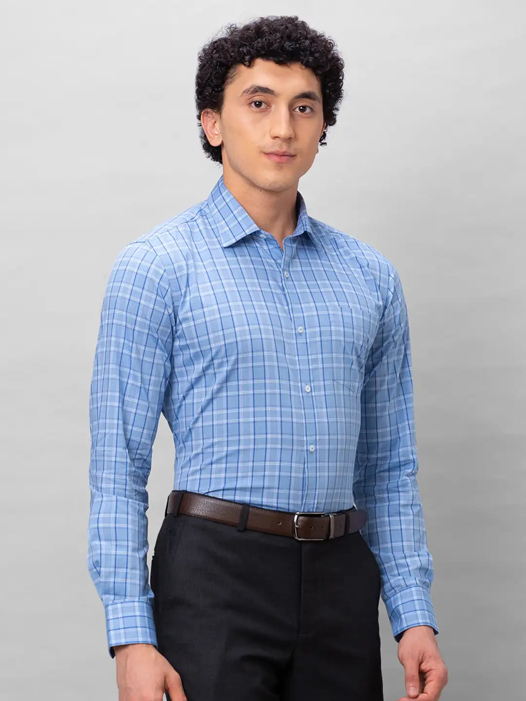 Park Avenue Men Violet Structure Slim Fit Cotton Shirt