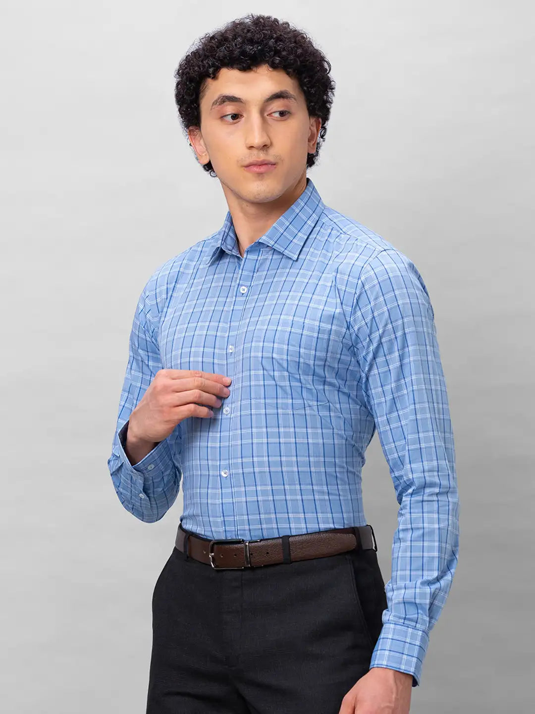 Park Avenue Men Violet Structure Slim Fit Cotton Shirt