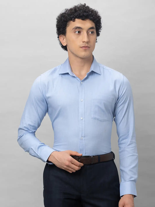 Park Avenue Men Violet Structure Slim Fit Cotton Shirts