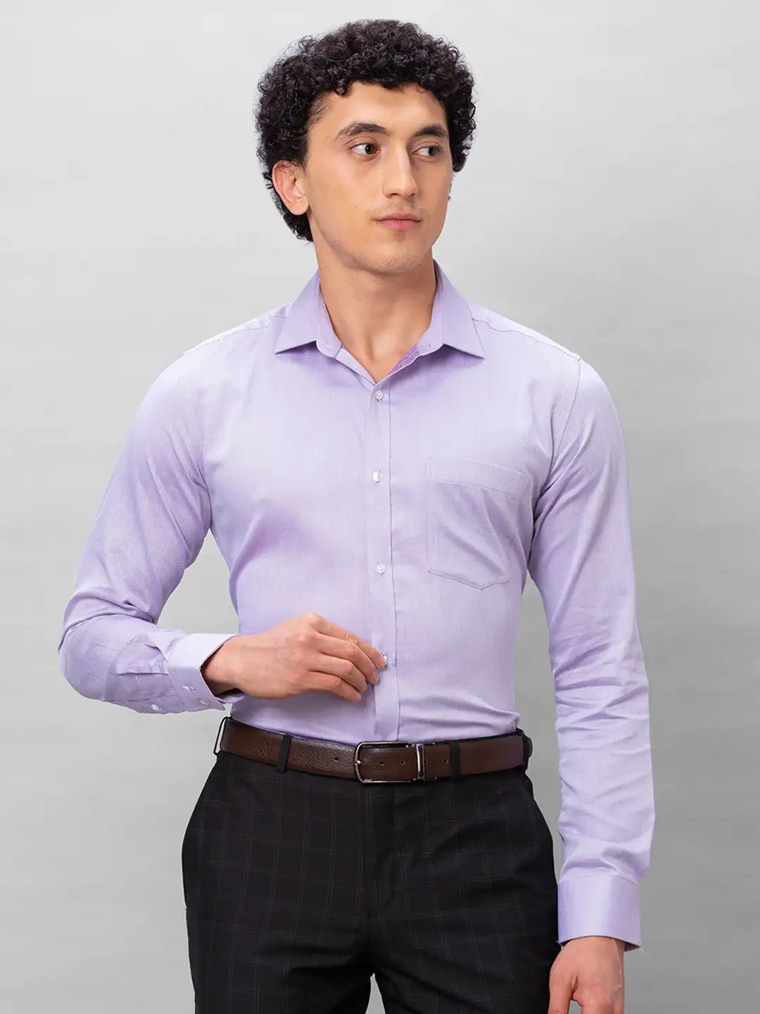 Park Avenue Men Green Structure Slim Fit Cotton Shirts