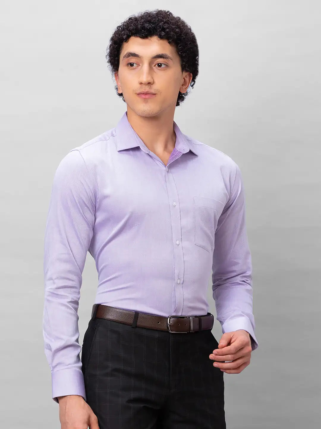 Park Avenue Men Green Structure Slim Fit Cotton Shirts