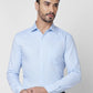 Park Avenue Men Blue Stripe Slim Fit Cotton Shirt