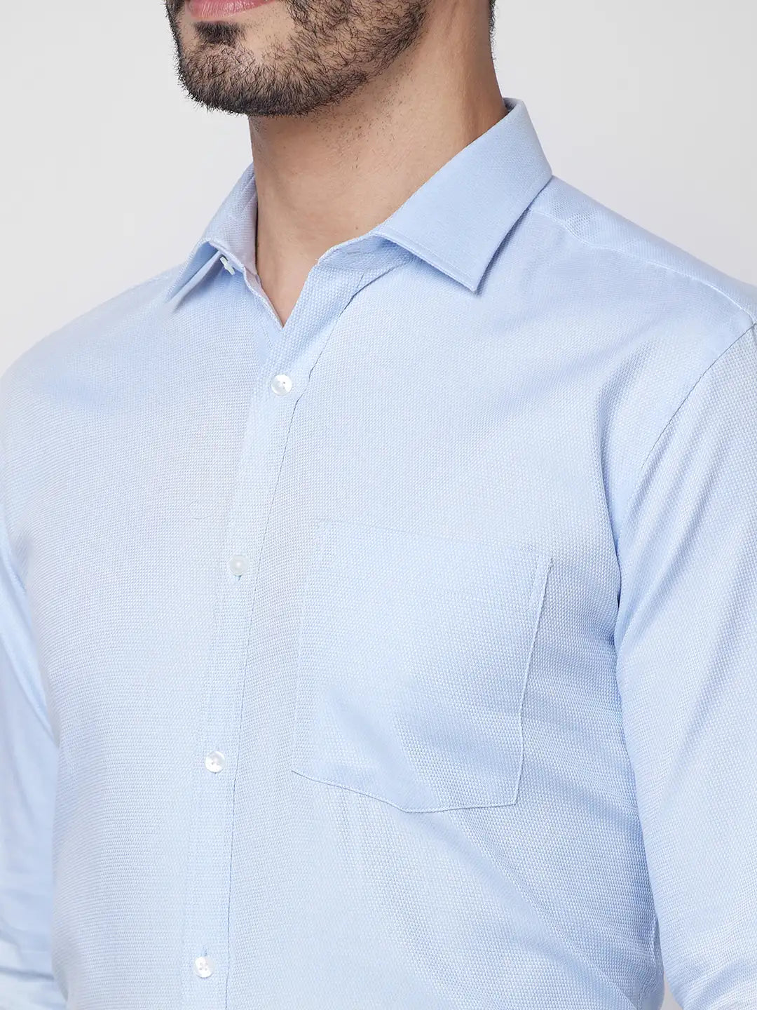 Park Avenue Men Blue Stripe Slim Fit Cotton Shirt