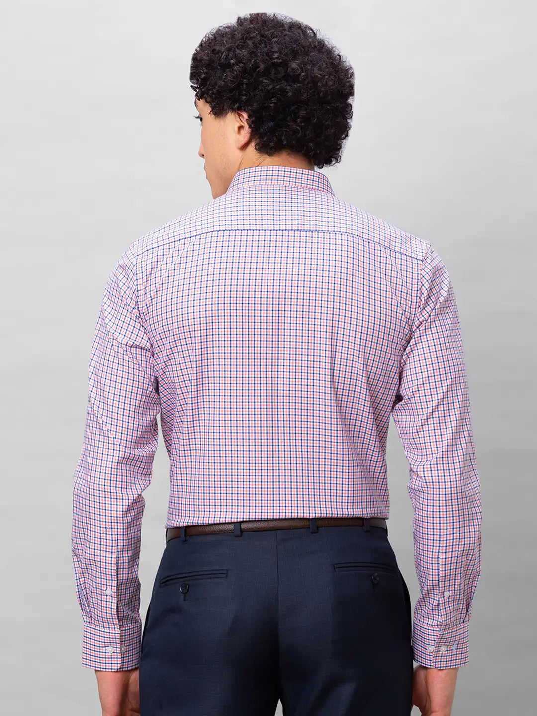 Park Avenue Men Red Checks Slim Fit Cotton Shirts