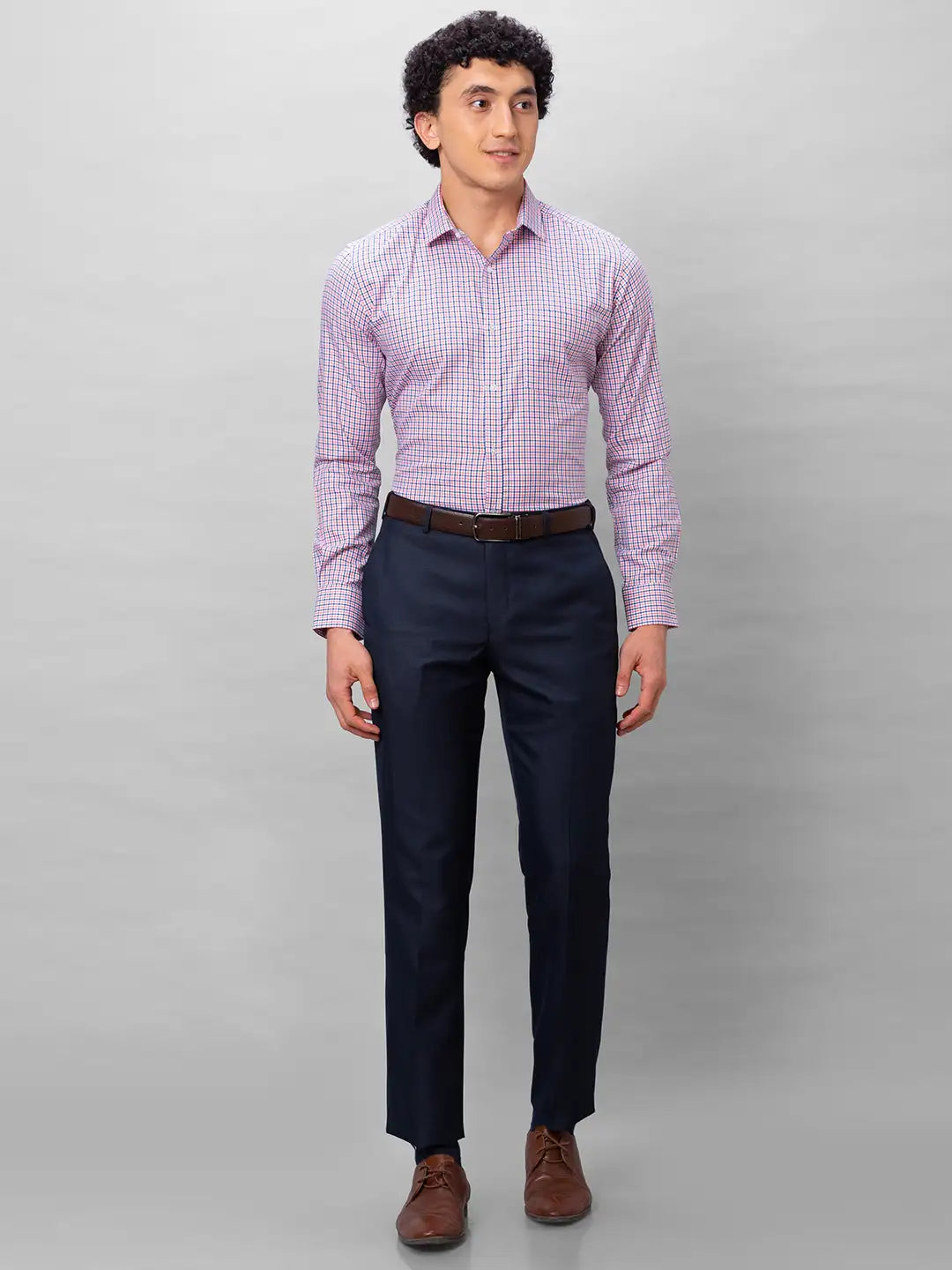 Park Avenue Men Red Checks Slim Fit Cotton Shirts