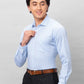 Raymond Men Blue Stripe Modern Fit Cotton T-Shirt