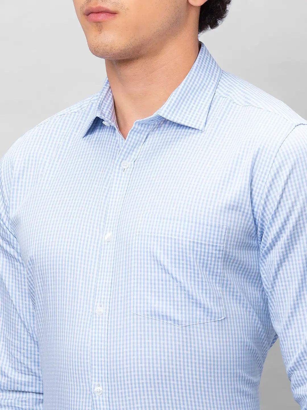 Raymond Men Blue Stripe Modern Fit Cotton T-Shirt