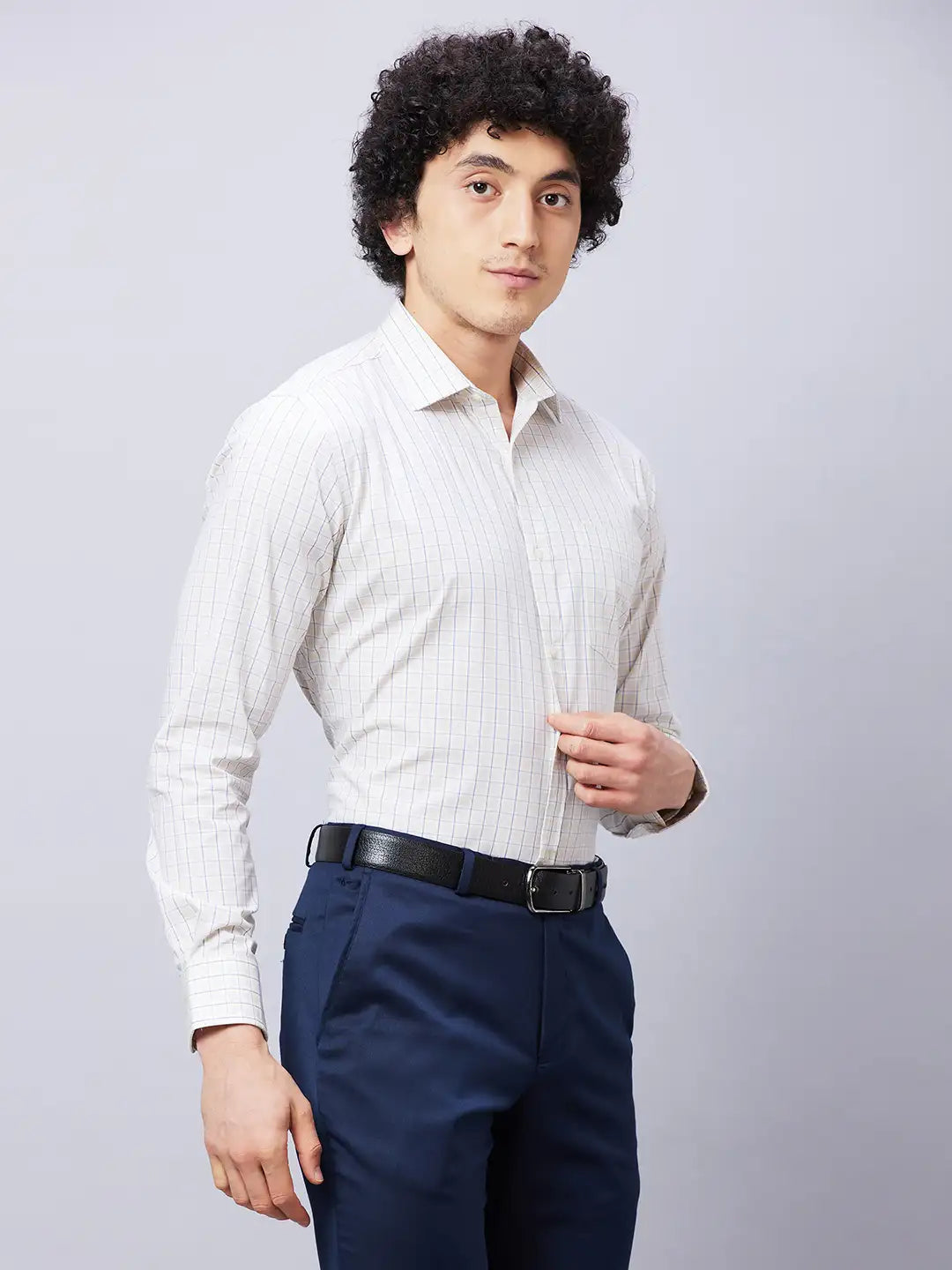 Park Avenue Men Orange Stripe Super Slim Fit Cotton Blend Shirt