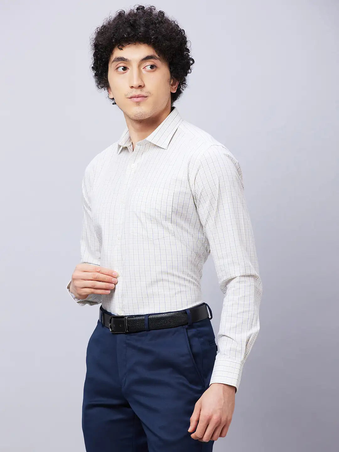 Park Avenue Men Orange Stripe Super Slim Fit Cotton Blend Shirt