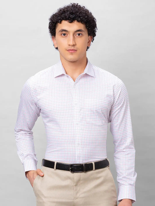 Park Avenue Men Grey Checks Slim Fit Cotton Shirts