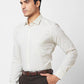Park Avenue Men White Solid Slim Fit Cotton Blend Shirt