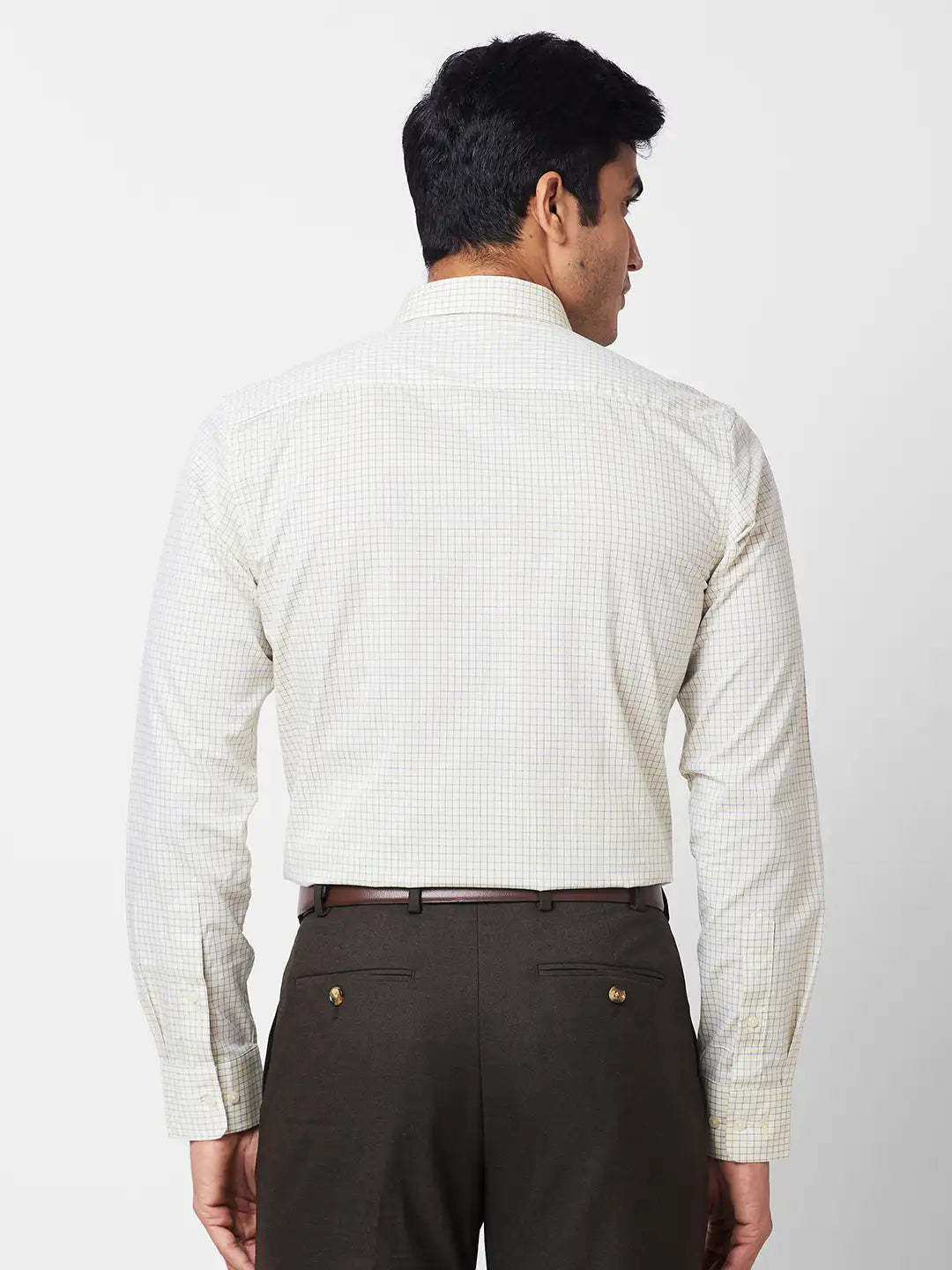 Park Avenue Men White Solid Slim Fit Cotton Blend Shirt
