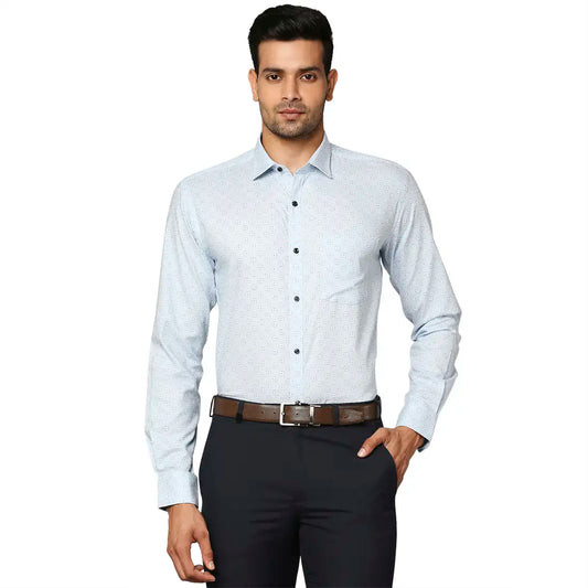 Men Slim Fit Medium Blue Shirt