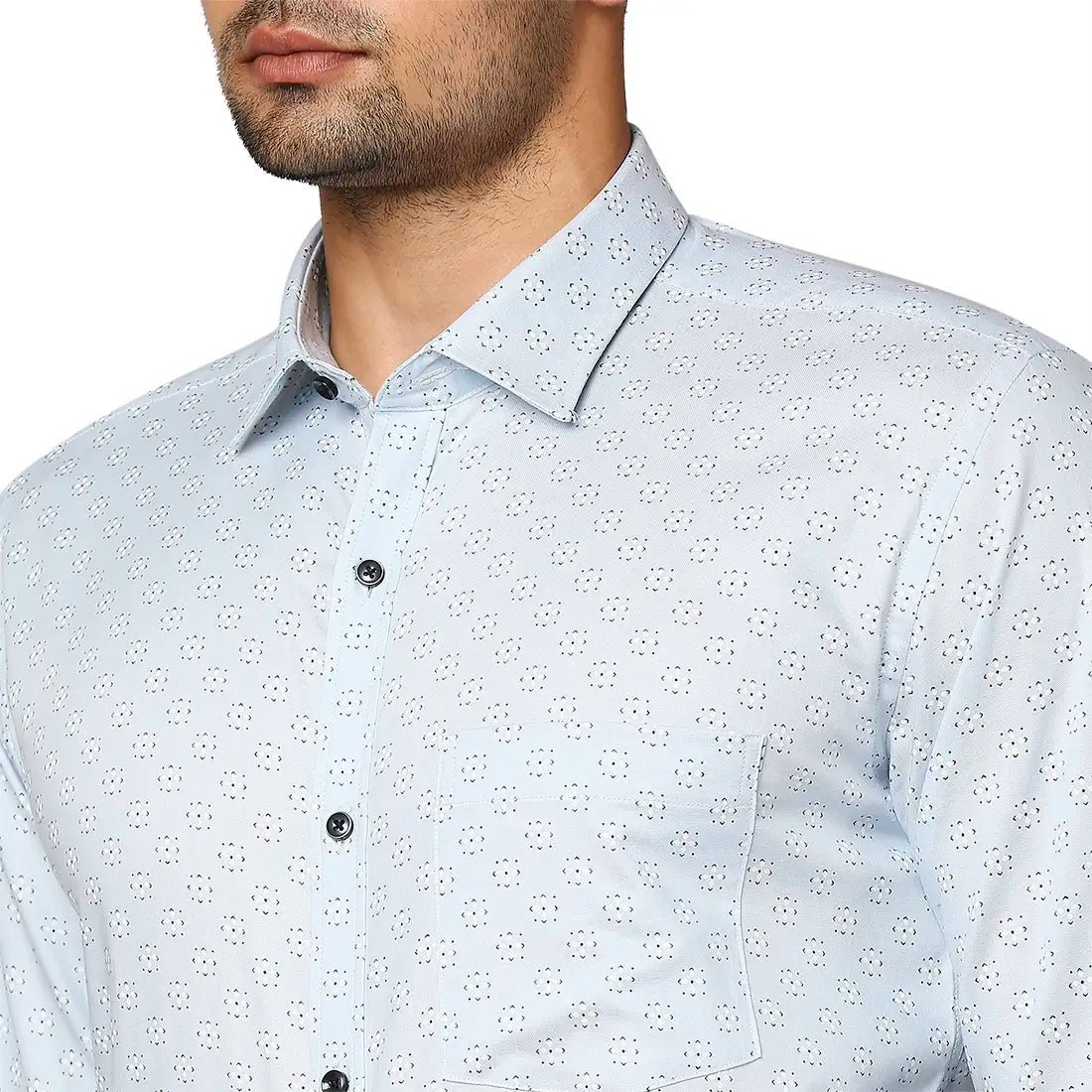 Men Slim Fit Medium Blue Shirt