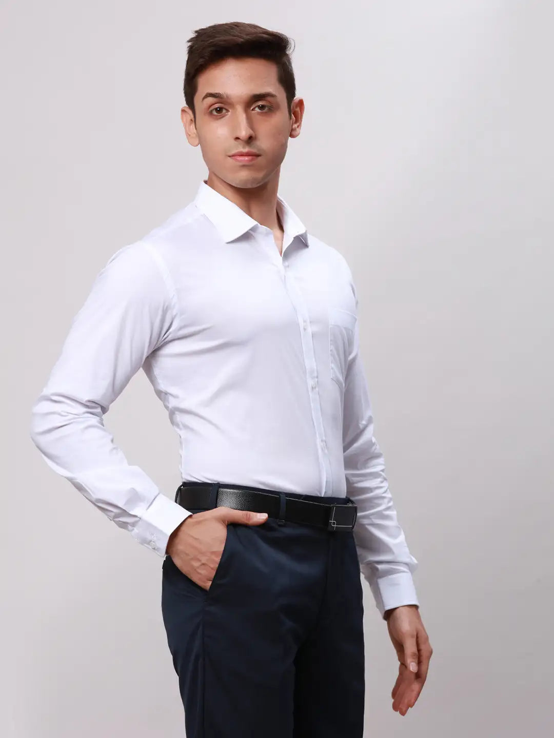 Men Blue Super Slim Fit Checks Cotton Shirts