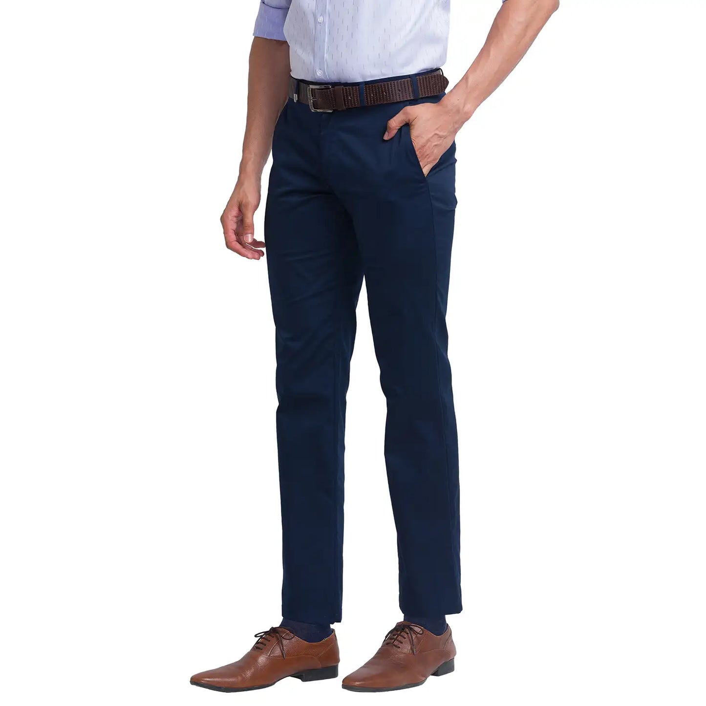 Men Super Slim Fit Fawn Chinos & Trouser