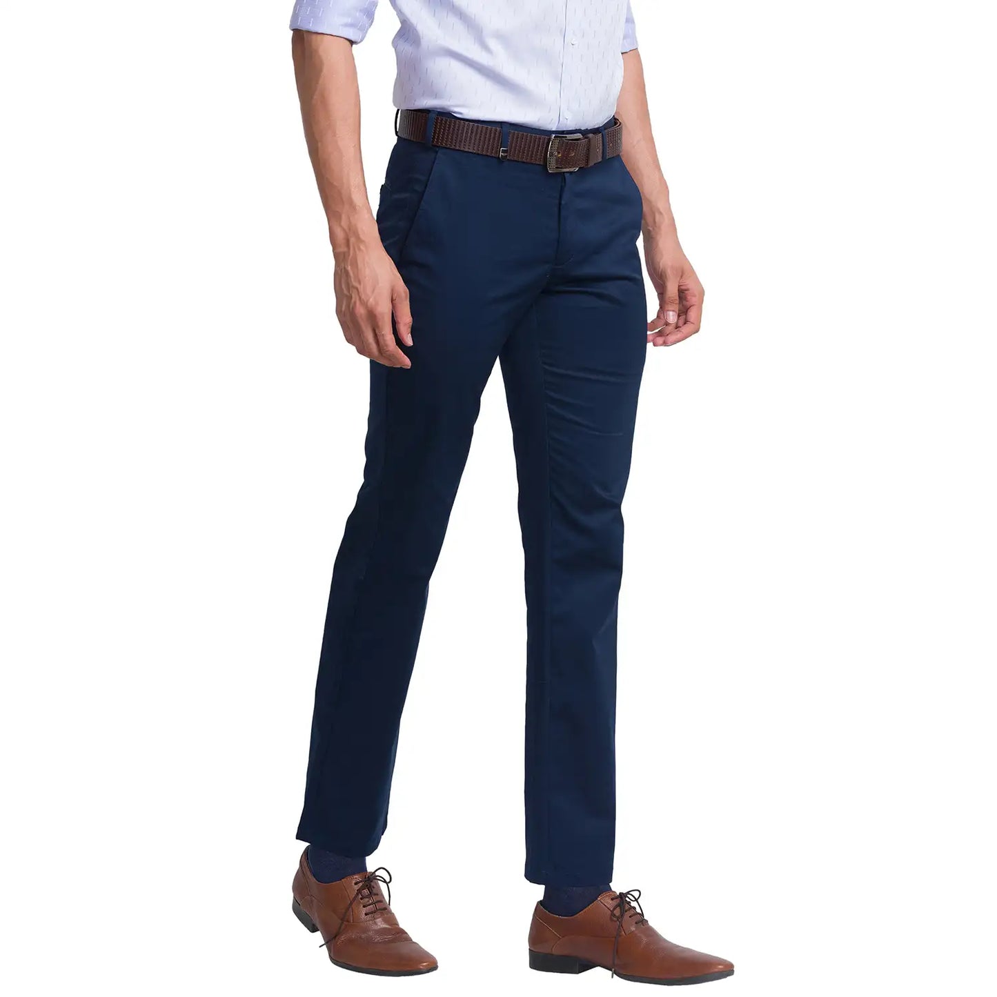 Men Super Slim Fit Fawn Chinos & Trouser