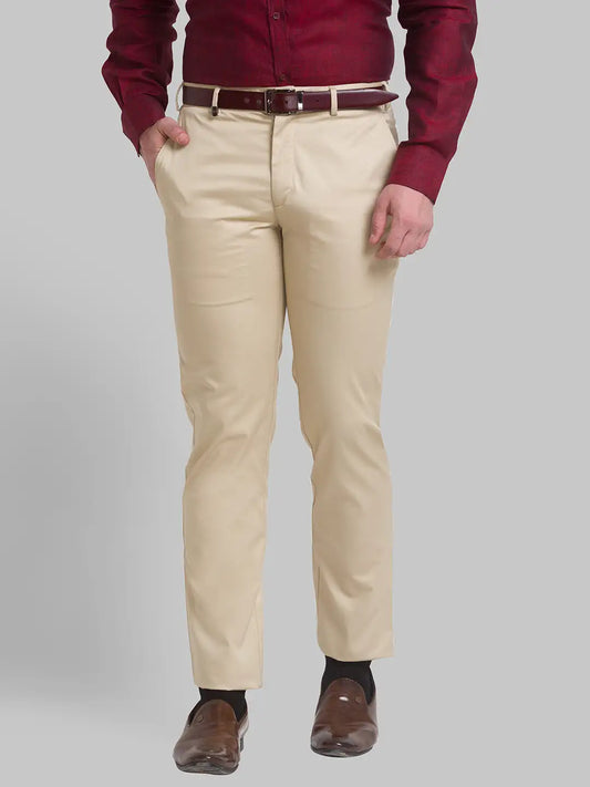 Men Super Slim Fit Grey Chinos & Trouser