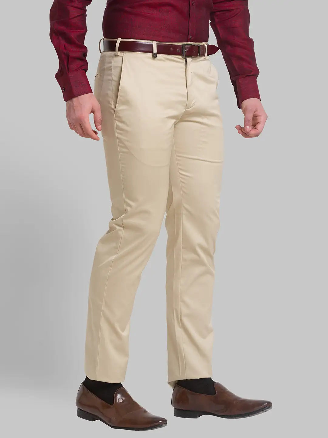 Men Super Slim Fit Grey Chinos & Trouser
