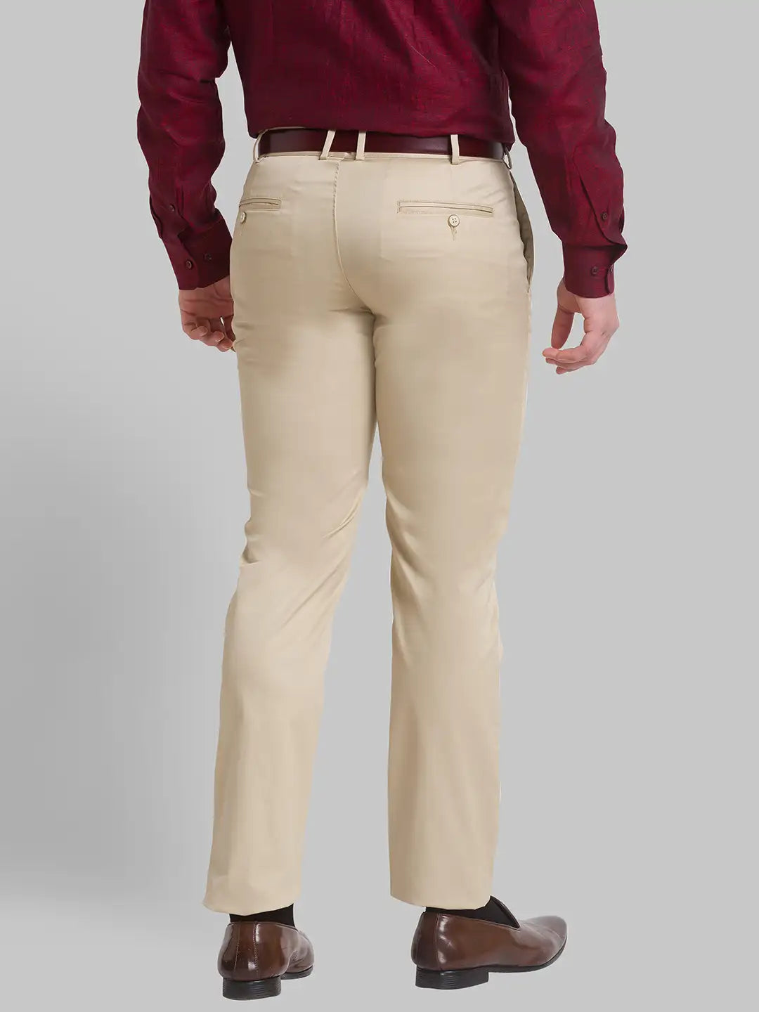 Men Super Slim Fit Grey Chinos & Trouser