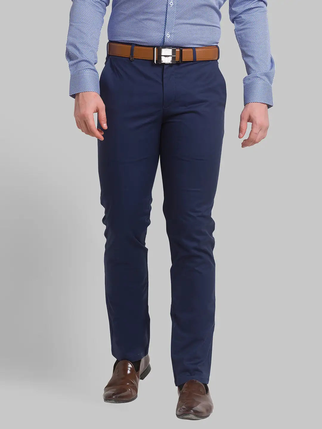 Men Super Slim Fit Fawn Chinos & Trouser