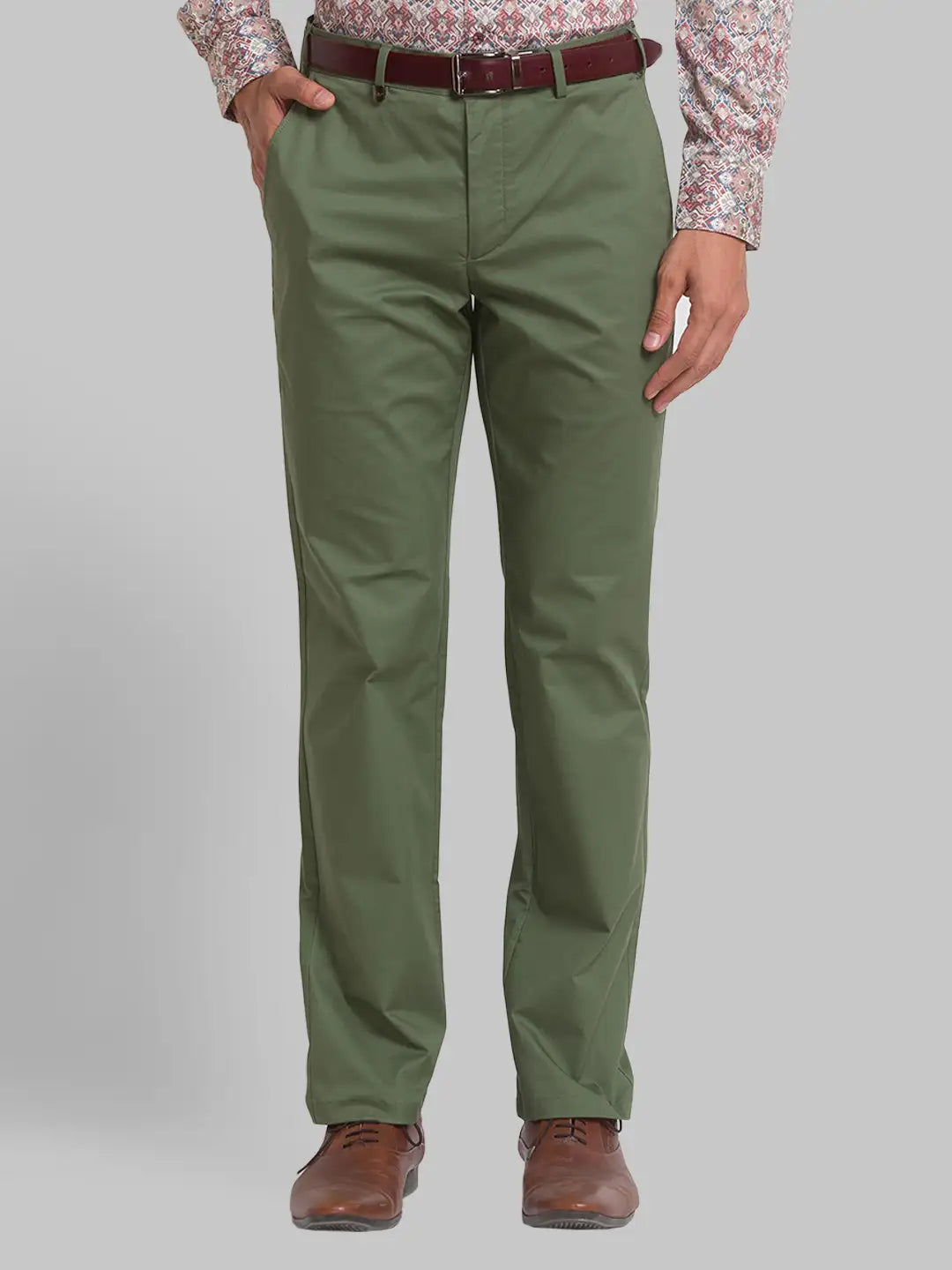 Men Regular Fit Blue Chinos & Trouser