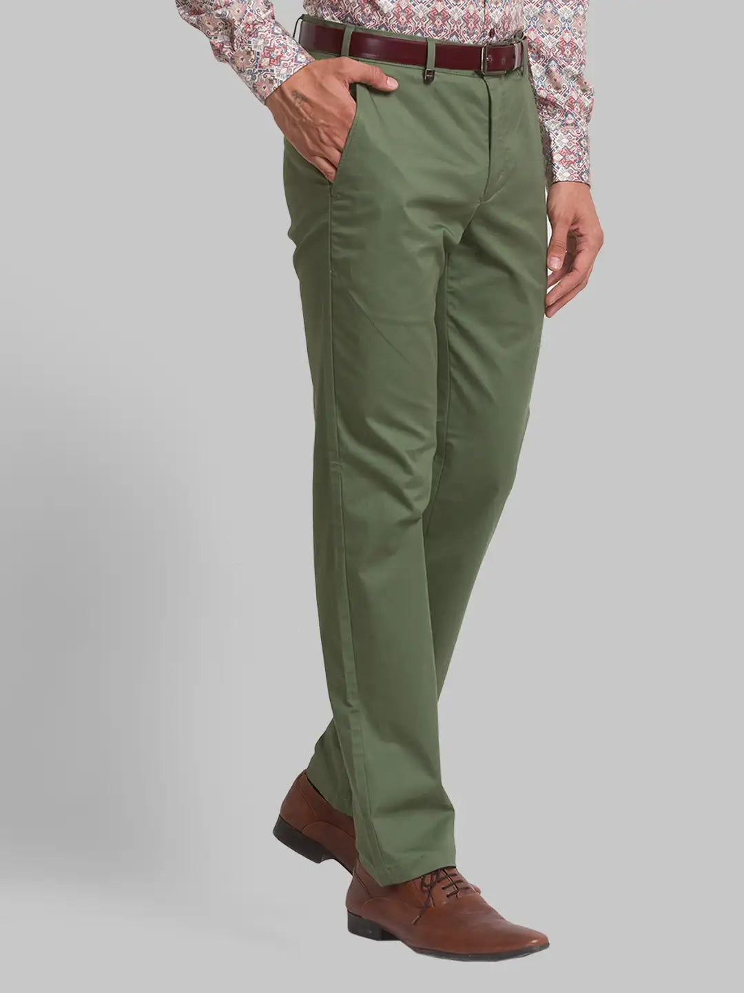 Men Regular Fit Blue Chinos & Trouser