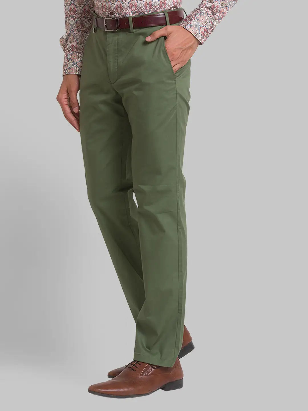 Men Regular Fit Blue Chinos & Trouser